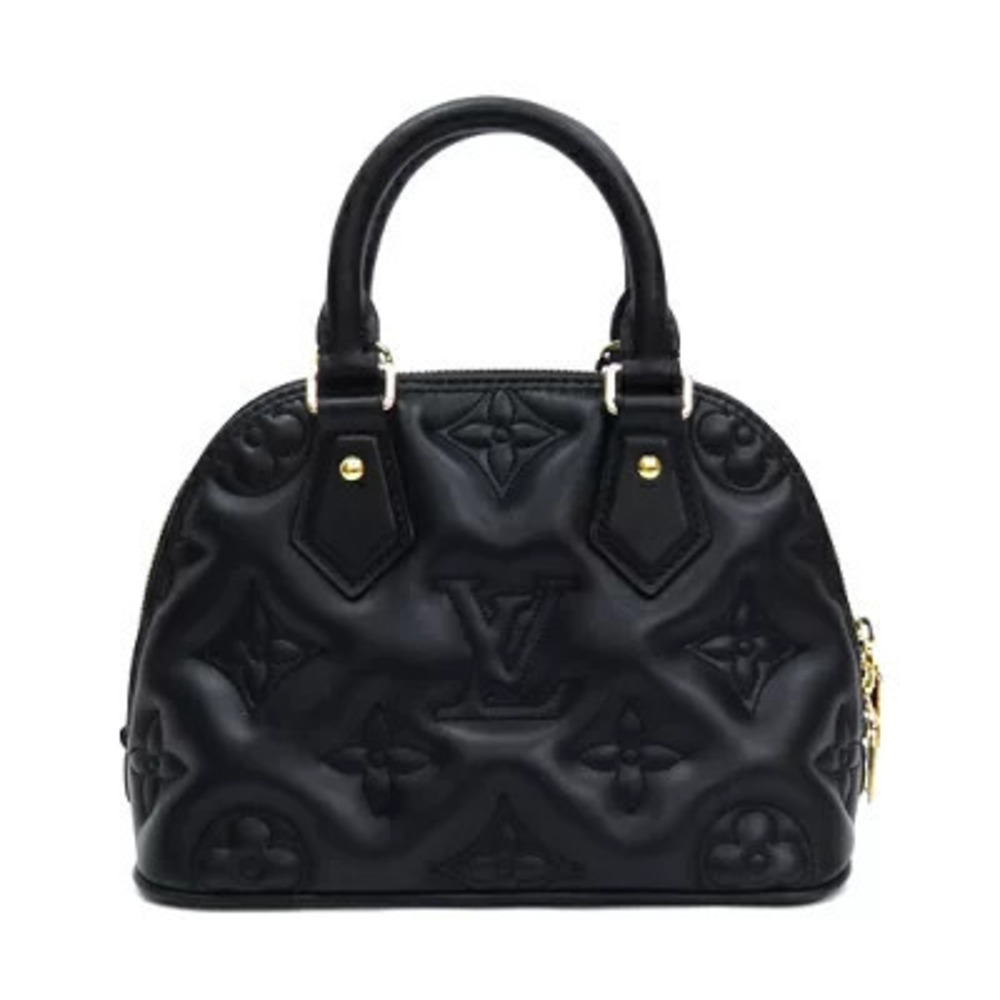 Louis Vuitton Alma Soft Bubble Glam Top Bag Leather Noir Black Blanc White